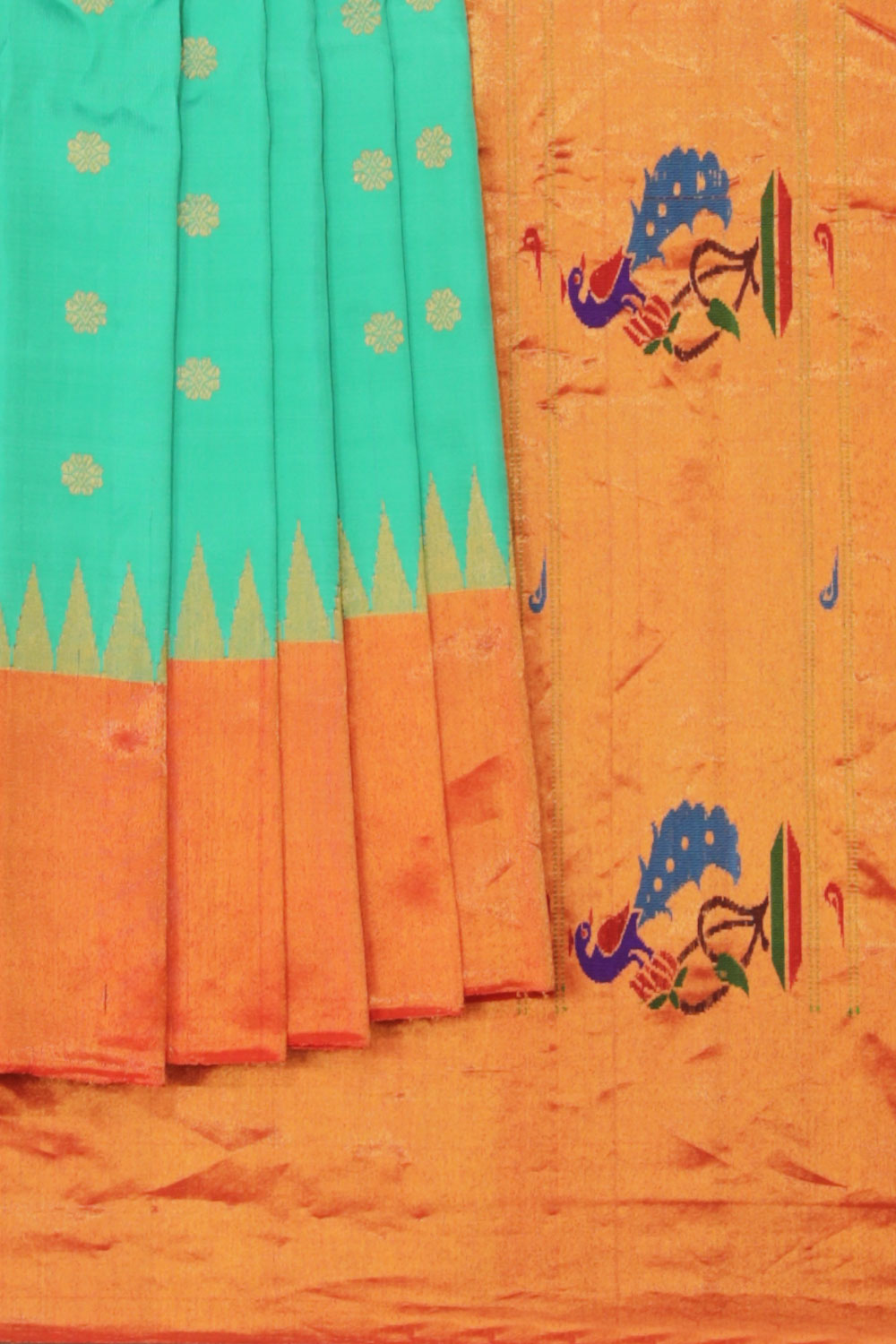 Kalanjali Gadwal Sea Green Saree – Women's