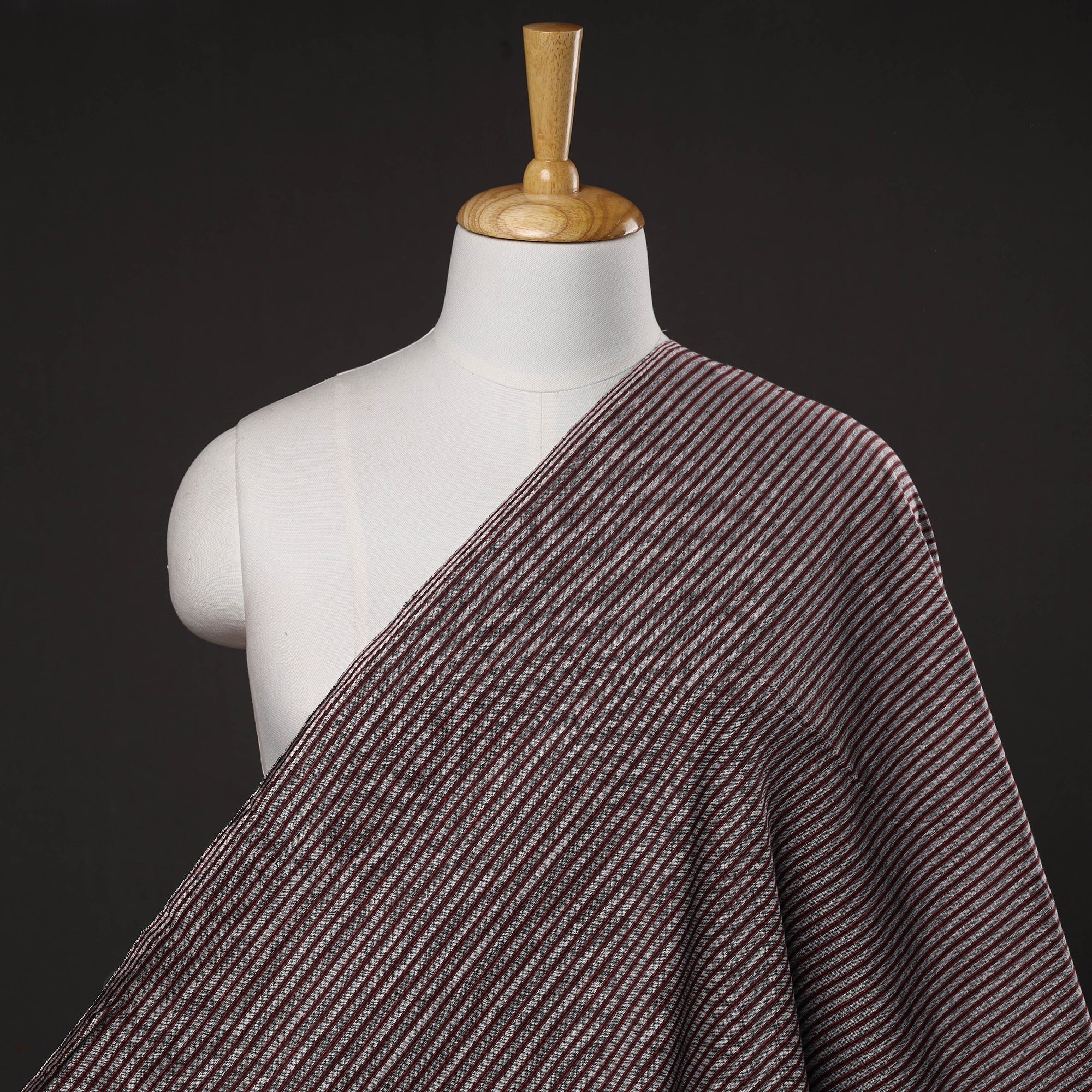 AHA VASTRA HANDLOOM Brown - Jhiri Pure Handloom Cotton Fabric