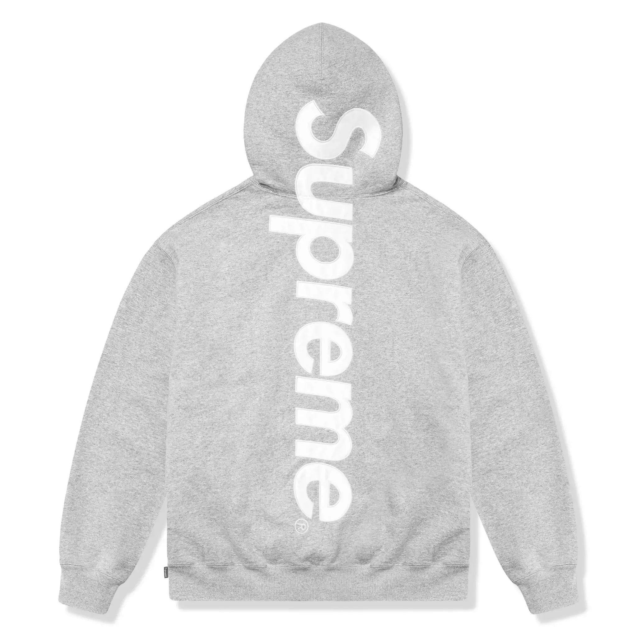 Supreme Satin Applique Heather Grey Hoodie (FW25) - view 2