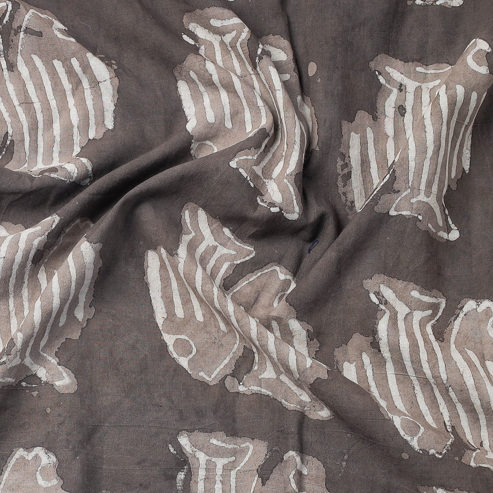 BINDAAS UNLIMITED Brown - Bindaas Block Art Printed Cotton Natural Dyed Precut Fabric (2.2 meter) - view 2