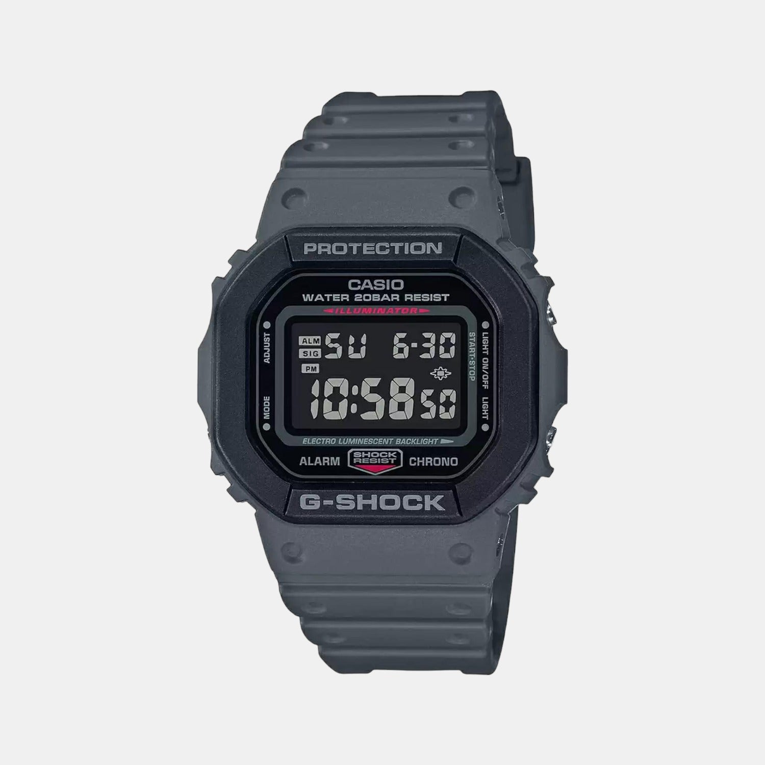 Casio G-Shock Men Quartz Grey Dial Digital Resin Watch G1016