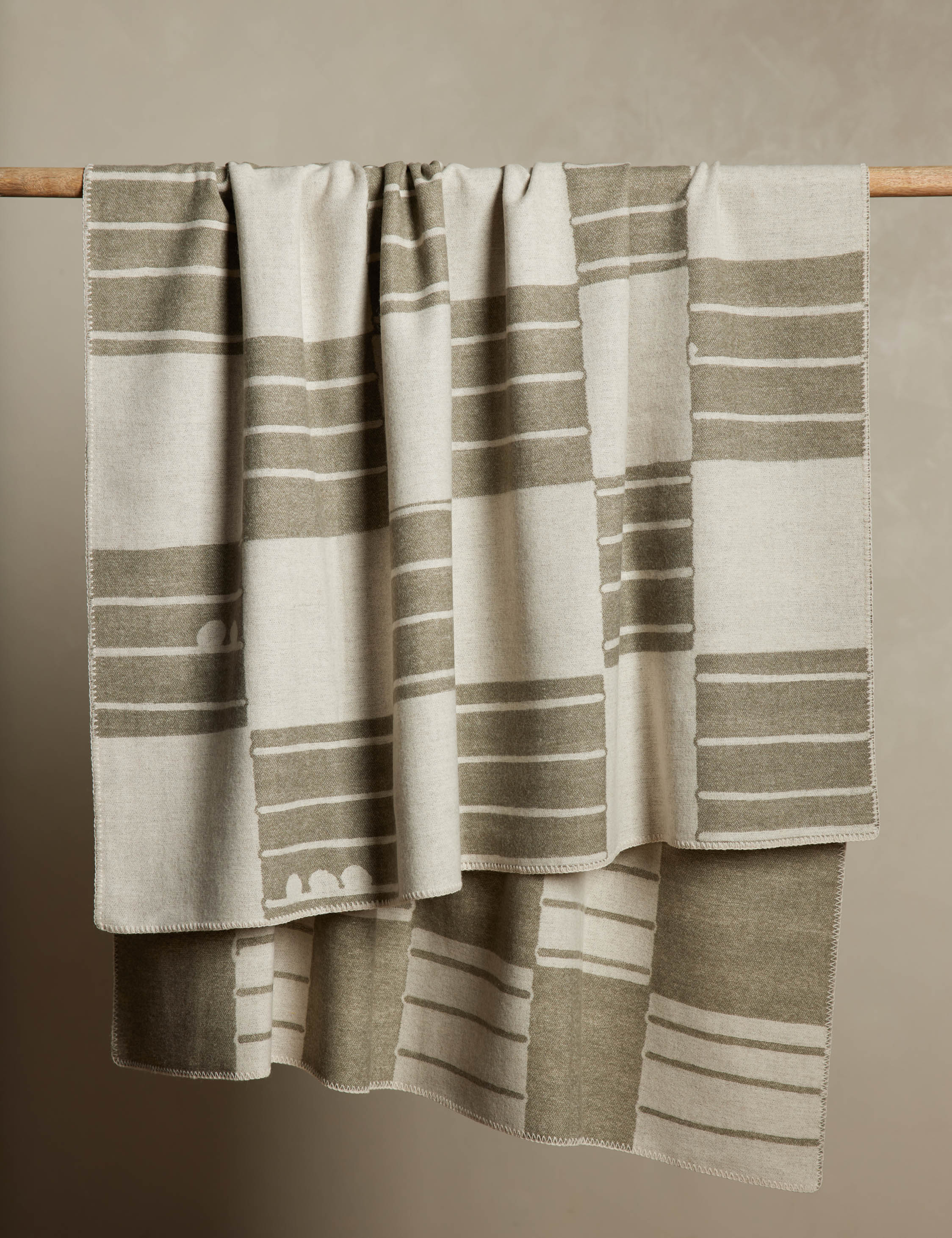 Lulu and Georgia Checkered Reversible Wool Throw by Sarah Sherman Samuel