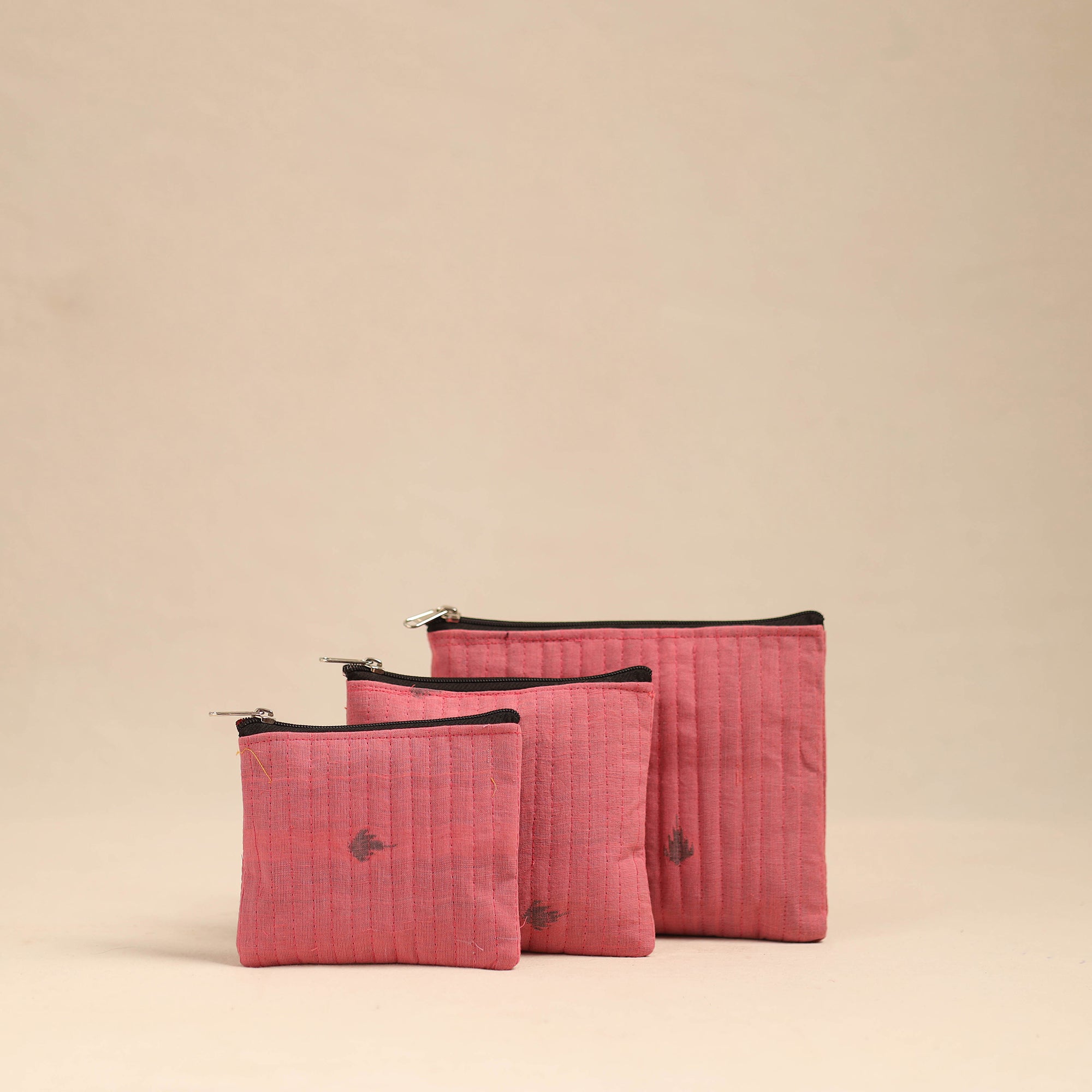 NOORI BAZAR Handmade Cotton Utility Pouches (Set of 3) 01