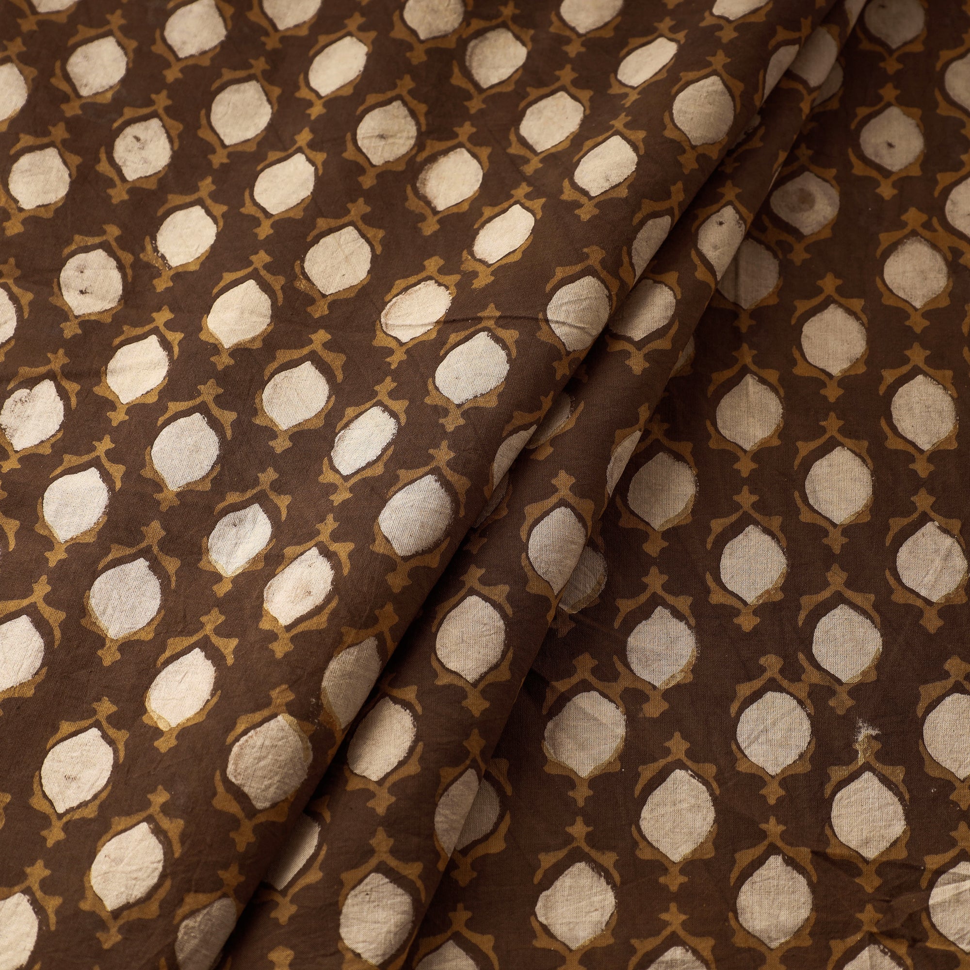 SOUTH KARGHA Brown - Akola Hand Block Printed Cotton Fabric - view 2