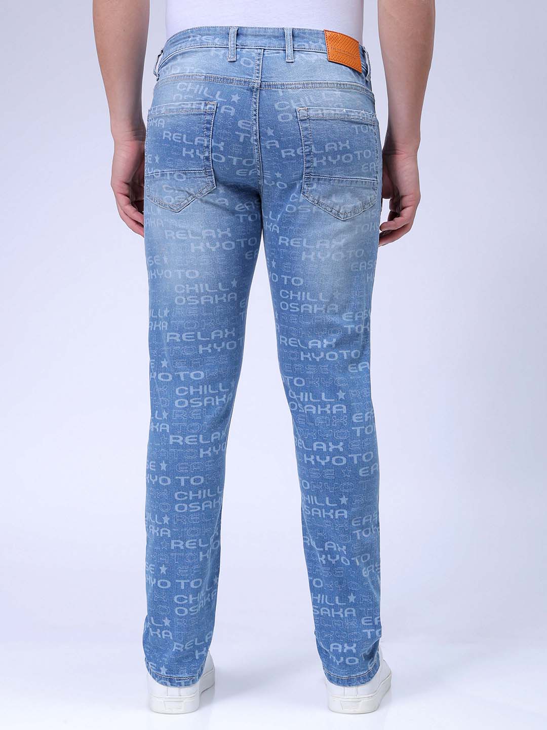 The Indian Garage Co Men's Blue Slim Straight Fit Solid Stretchable Jeans - view 5