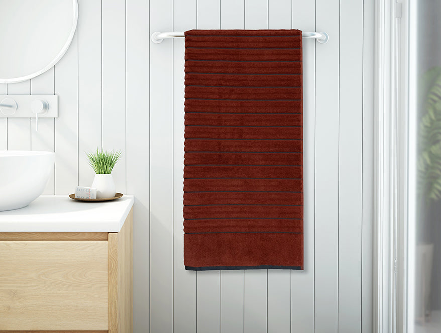 100 cotton bath – Spaces India Burnt Orange/As - Dark Orange 100% Cotton Bath Towel - Exotica By Spaces