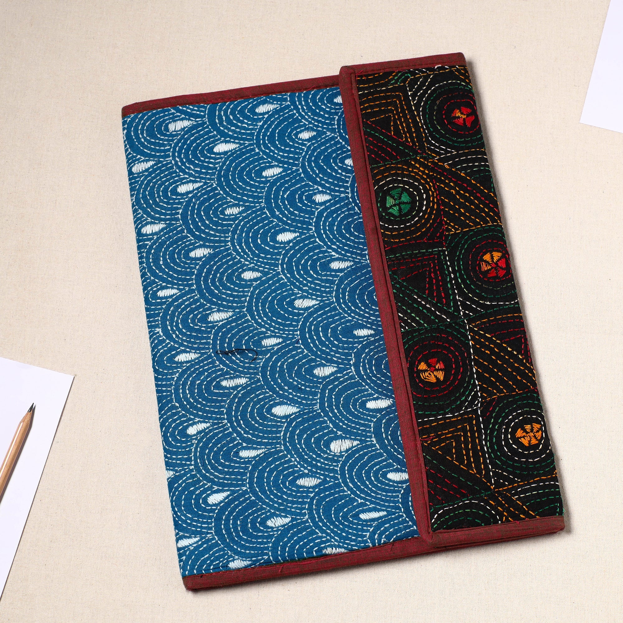 ASALKAAR Bengal Kantha Work Handcrafted File Folder 46