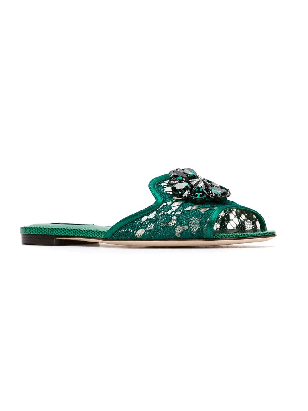 Dolce & Gabbana Slippers in lace with crystals - view 2