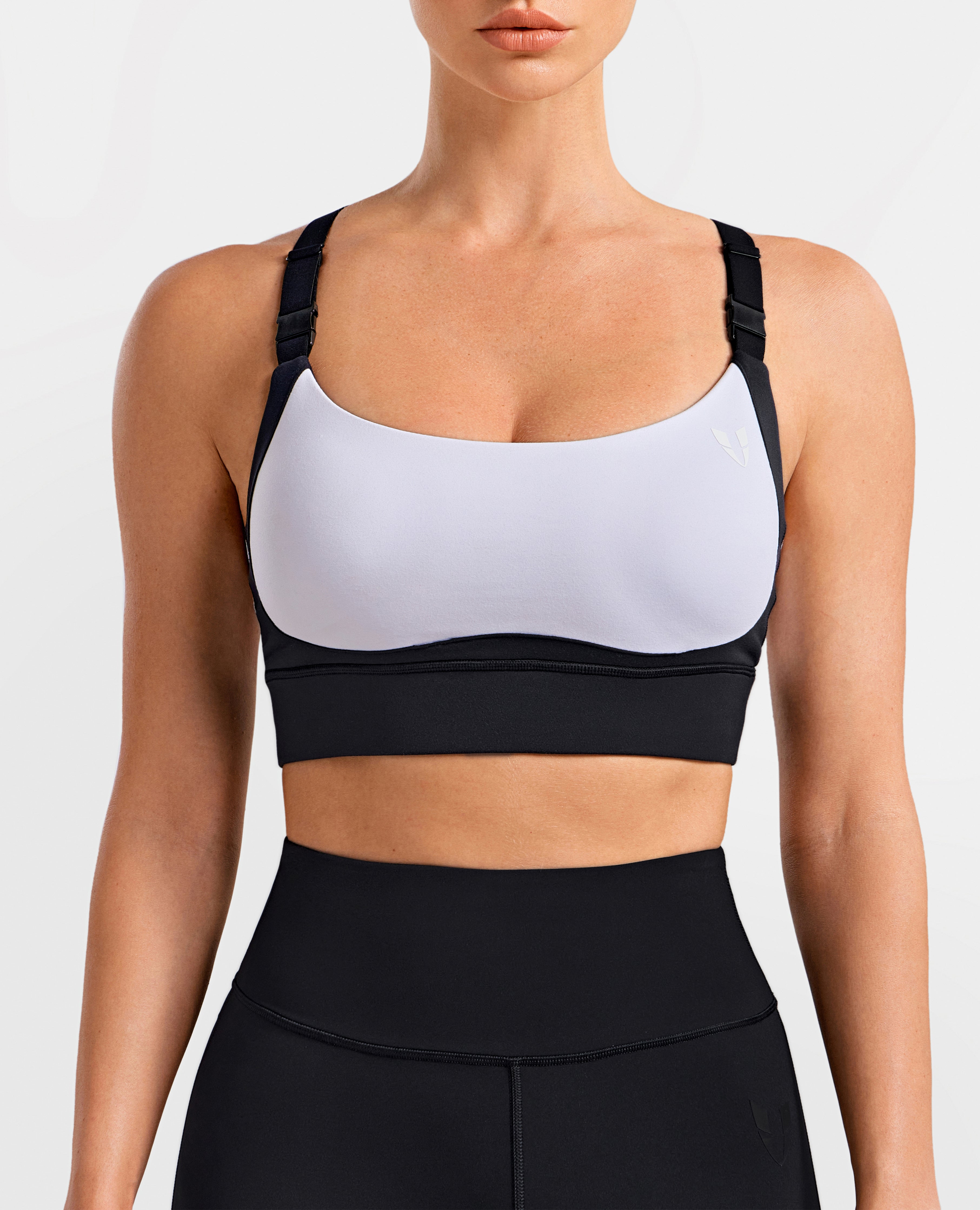 FIRM ABS Vivid Fit Sports Bra - Black and White