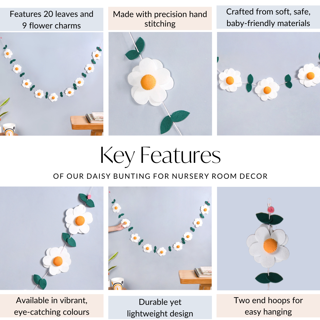Nestasia Daisy Bunting For Nursery Room Decor - view 5