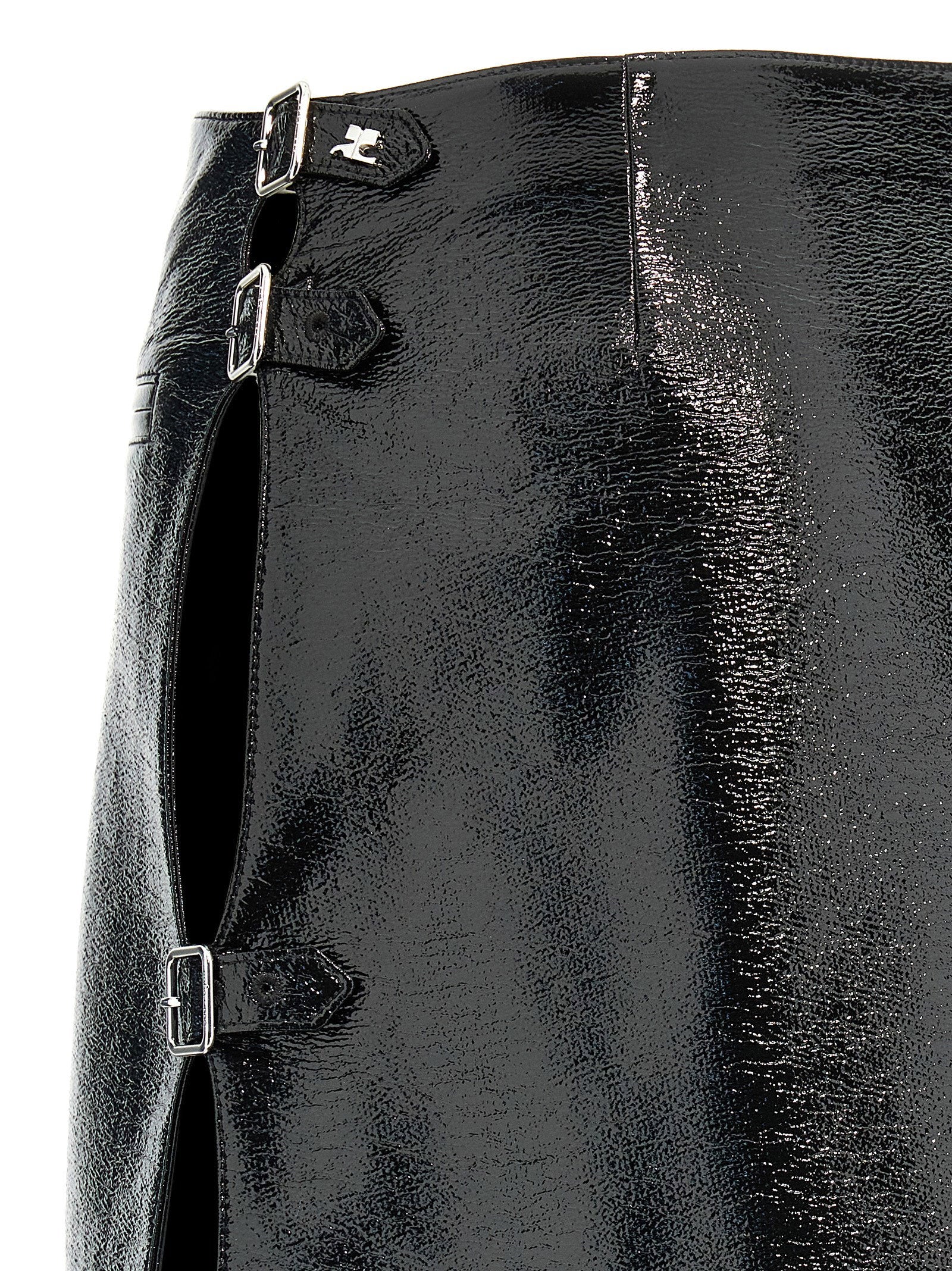 Courreges Mini Multi Sangle Vinyl Skirt – 88% co, 10% pu, 2% ea - view 5