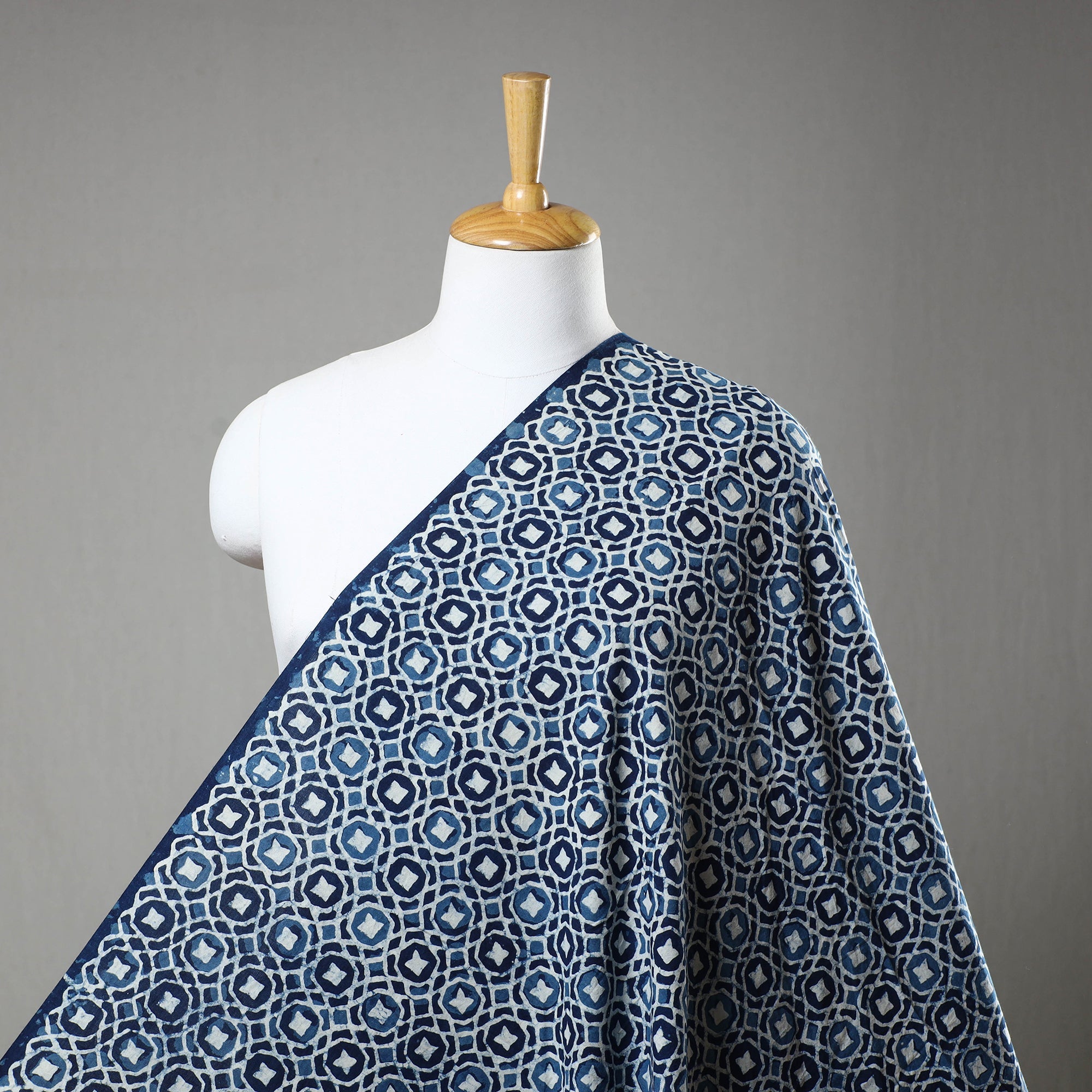 BAGRU DABU PRINTS Block Printed Cotton Indigo Dabu Bagru Fabric 01