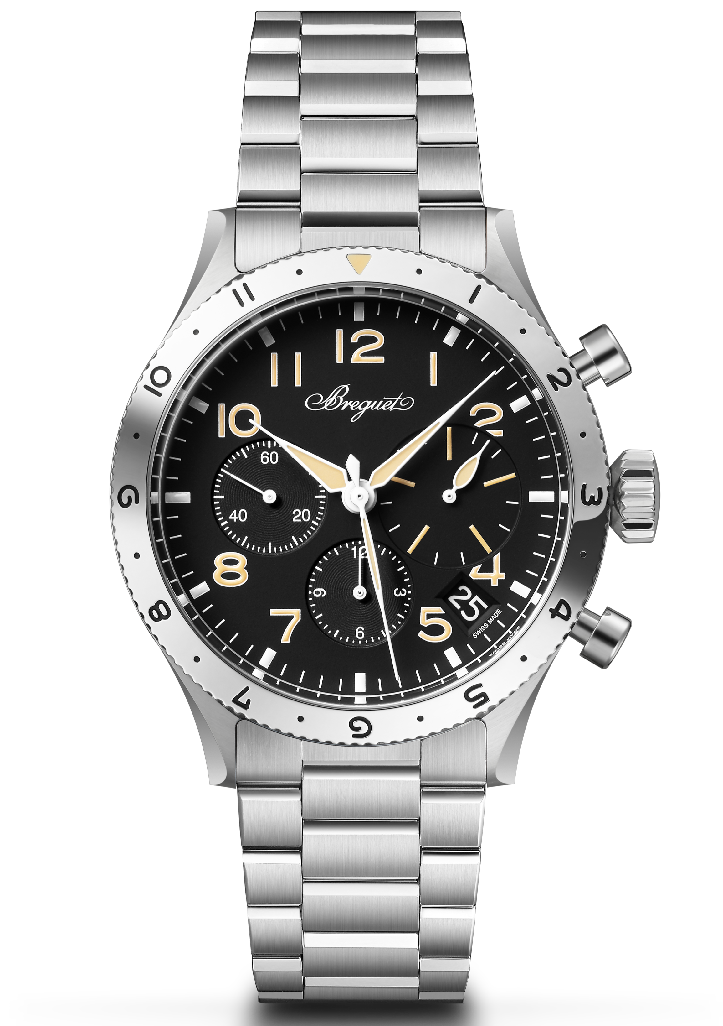 Breguet Type XX Chronograph Men's Black dial Silver Watch