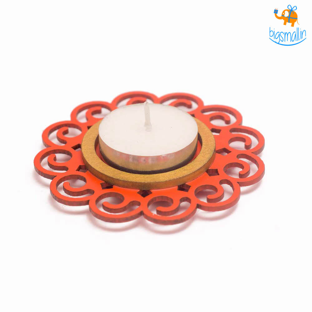 Bigsmall_cc Decorative Wooden Tea Light Holder - Set of 2 - view 35