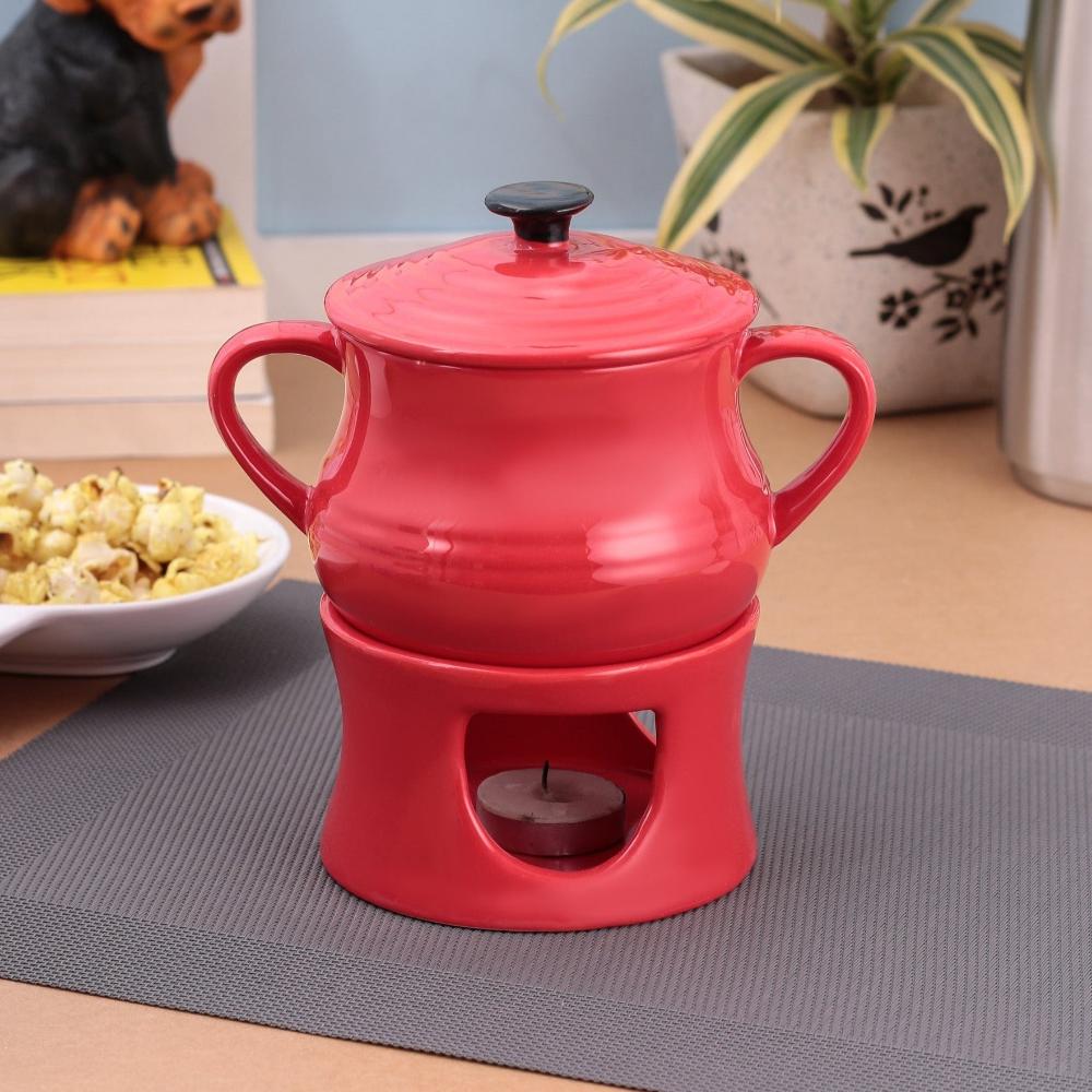 Basic fondue 1 – Clay Craft Basic Fondue | 1 Pc | Red