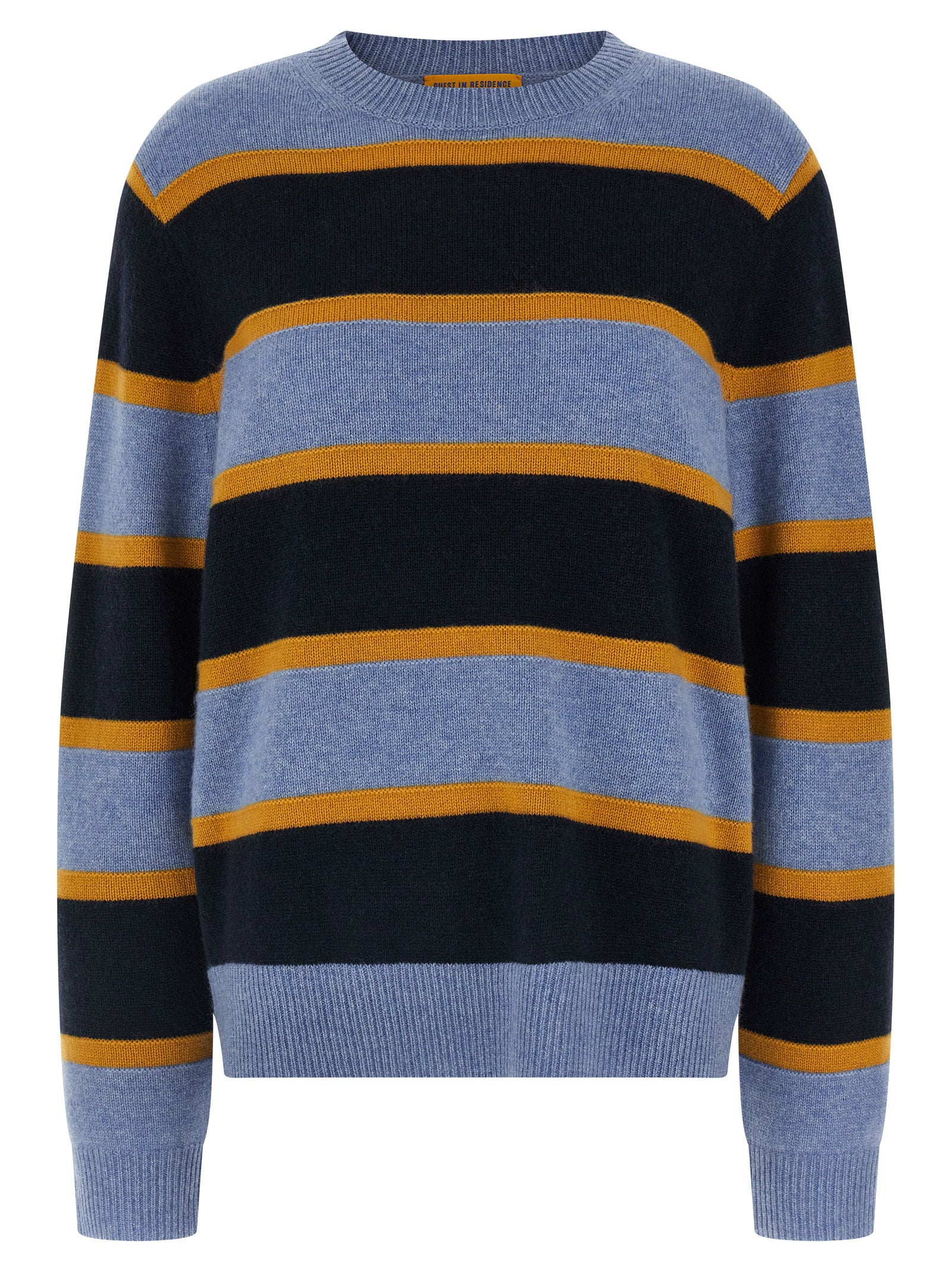 Guest In Residence Stripe Crew Sweater – 100% cashmere