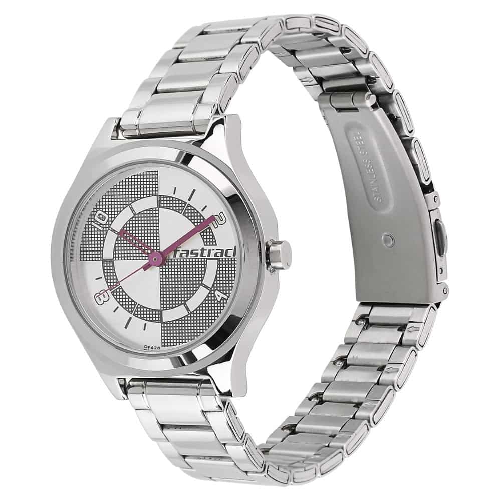 Fastrack Checkmate Bicolour Dial & Stainless Steel Strap