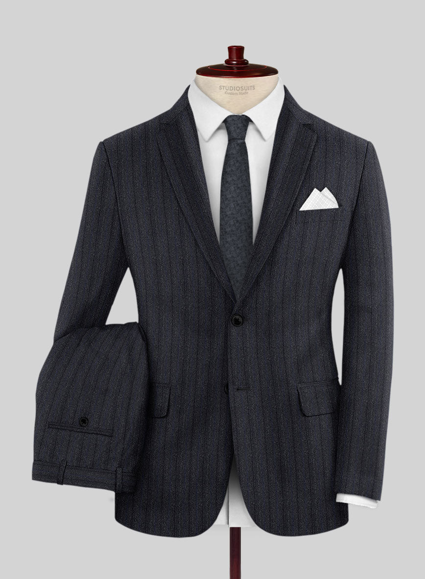 StudioSuits Reda Liora Charcoal Stripe Wool Suit