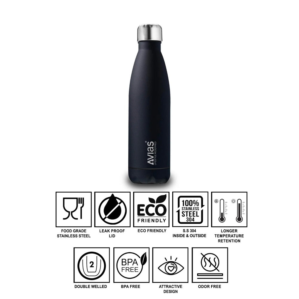 AVIAS Evita Premium Stainless Steel Vacuum Insulated Flask Water Bottel | Silver | 1 Pc - view 4