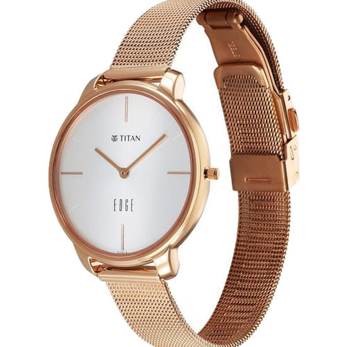 Titan Edge White Dial Analog Stainless Steel Strap watch for Women 34.5mm NT2654WM01 - view 3