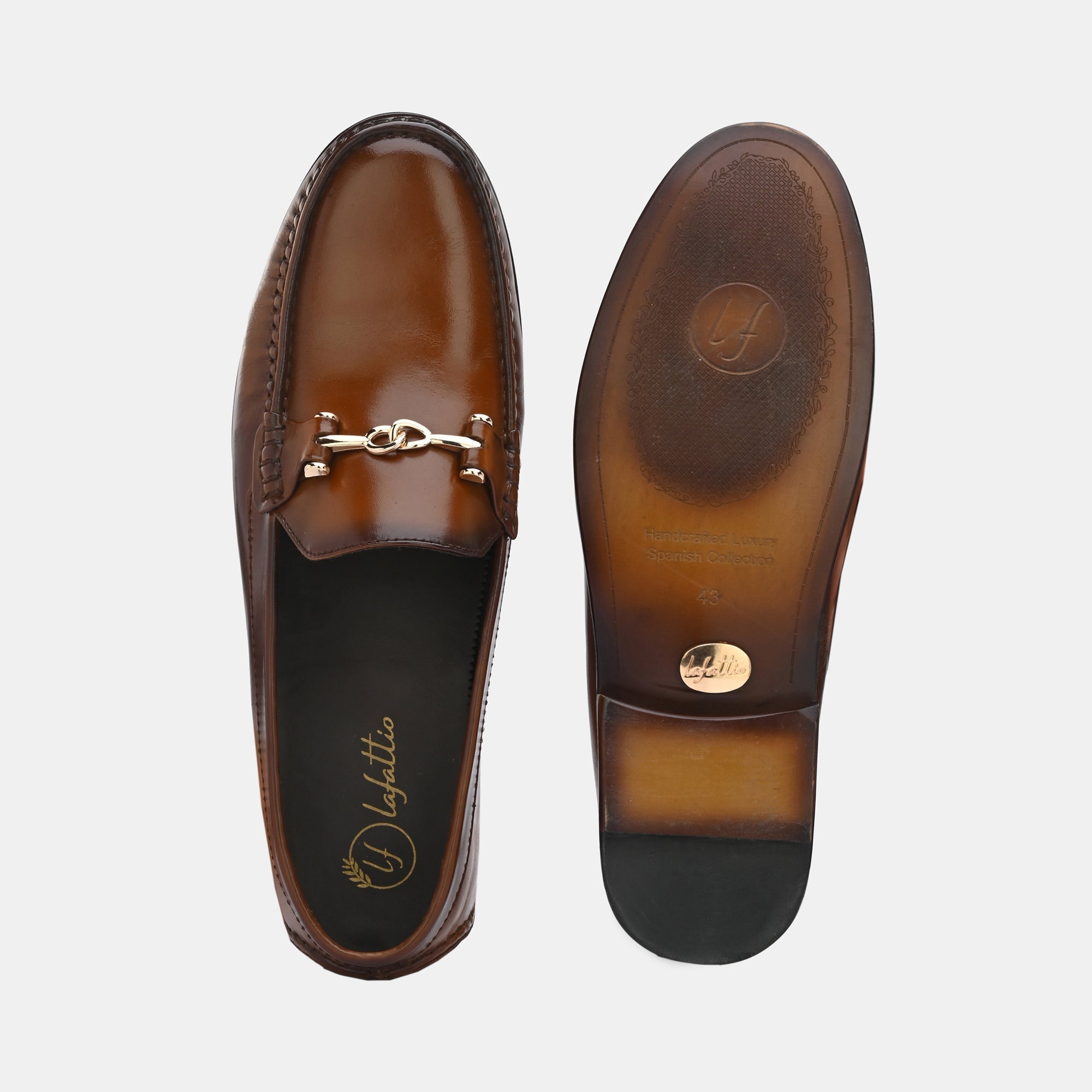 Tan Buckled Loafers by Lafattio - view 2