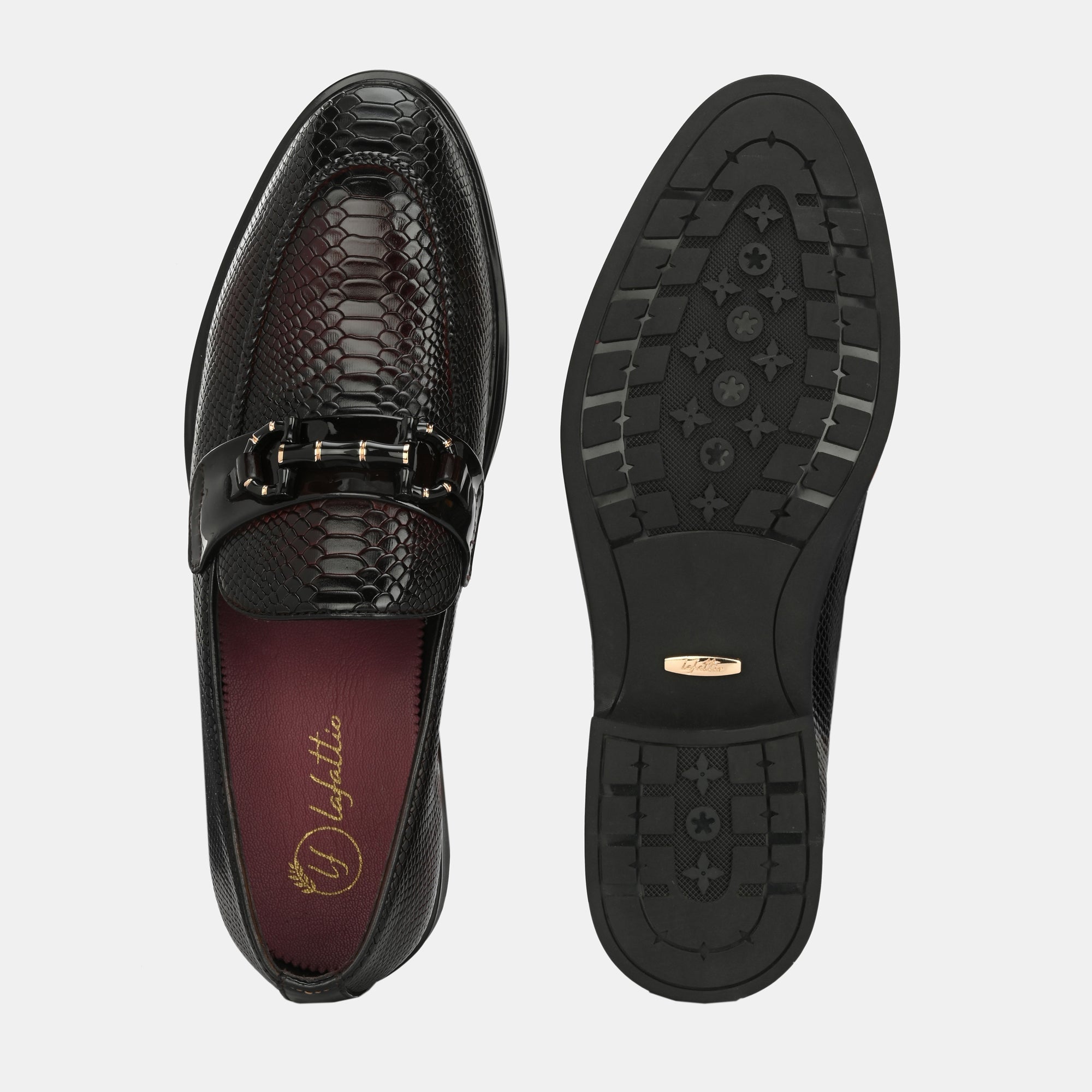 Cherry Textured Buckled Loafers by Lafattio - view 8