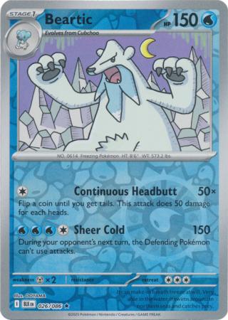 Rare sv105b-026 reverse – Pokémon Beartic - 026/086 - Rare [sv105b-026] [Reverse Holo]