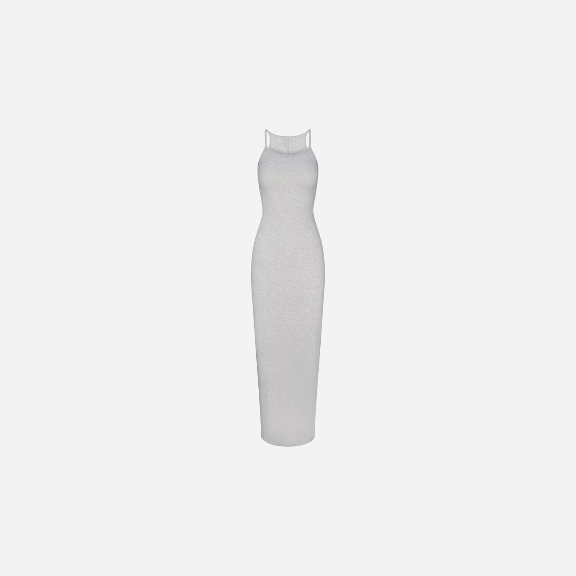Skims Long Cami Dress Cotton Rib – Light Heather Grey