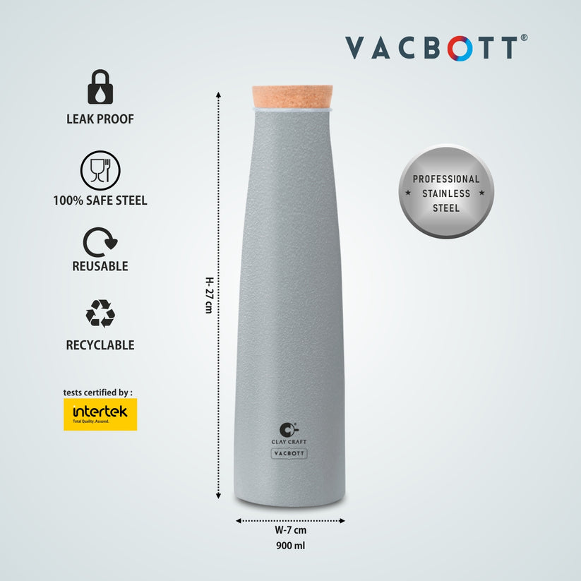 Clay Craft Vacbott Crest Combo Set Single Walled Non Insulated Water Bottle with Single Walled Victor Mug (2 Pcs) | Set of 3 Pcs - view 6