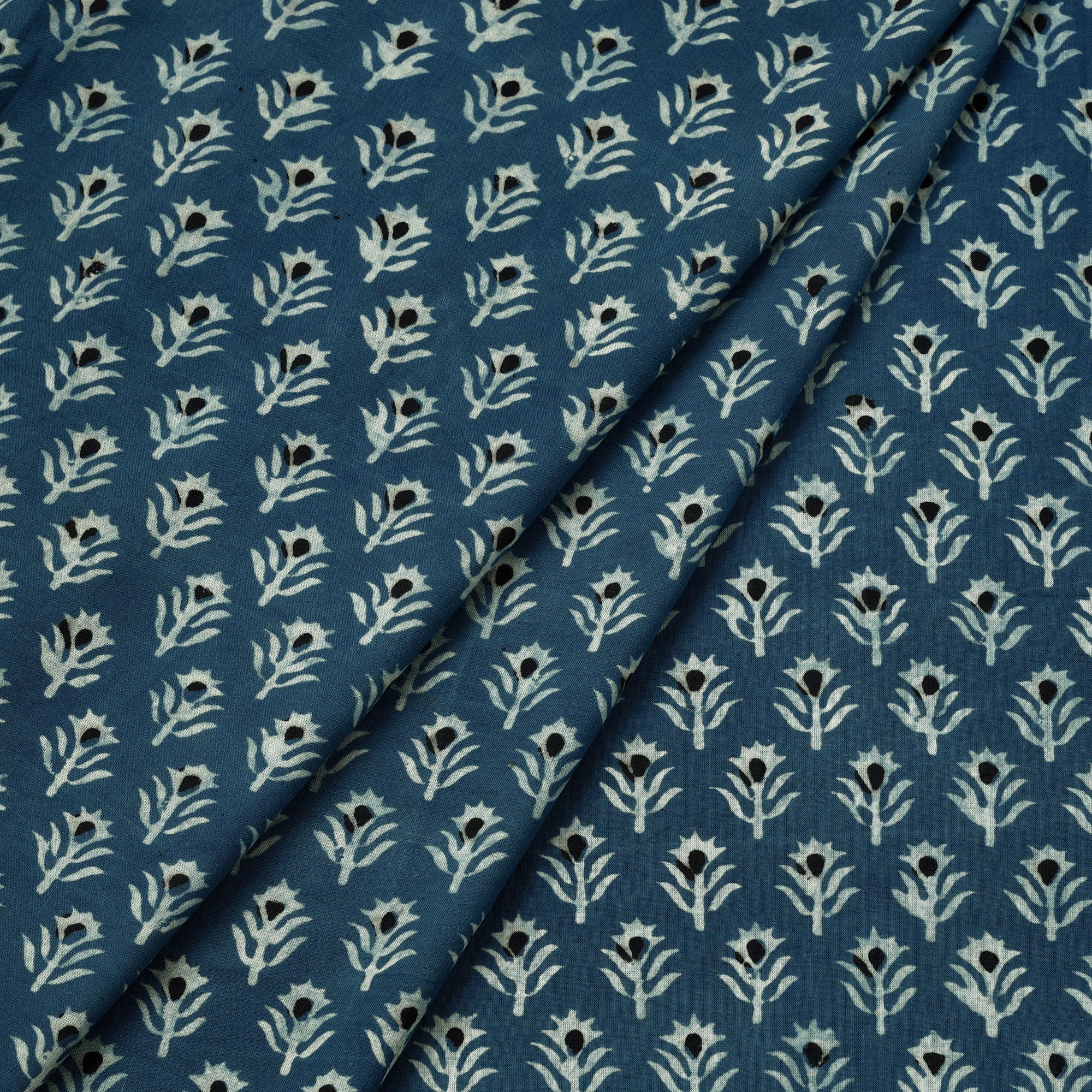 HAVELI CHRONICLES Blue - Akola Hand Block Printed Cotton Fabric - view 2