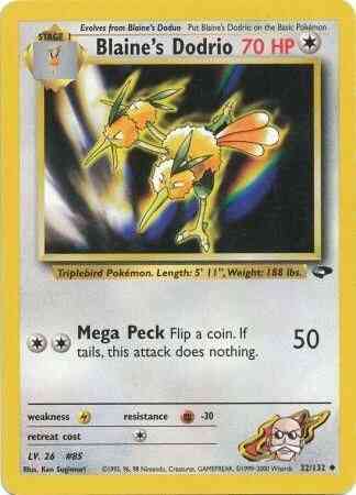 Unlimited gym2u-32 non-holo – Pokémon Blaine's Dodrio - 32/132 - Uncommon - Unlimited [gym2U-32] [Non-Holo]