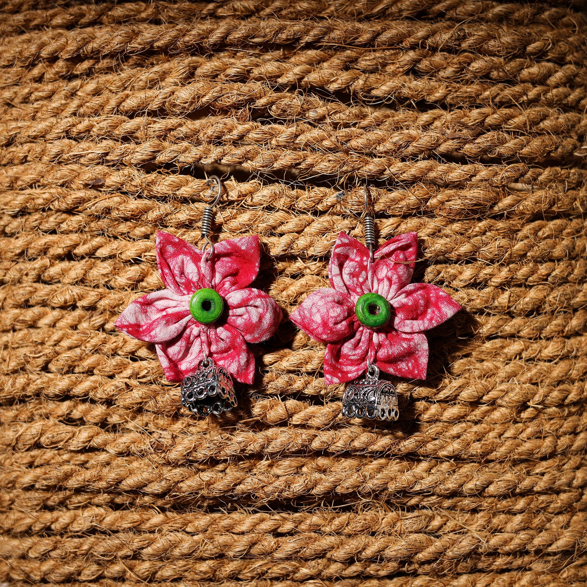 JALPARI Alisha Handcrafted GS Fabart Phool Kali Earrings