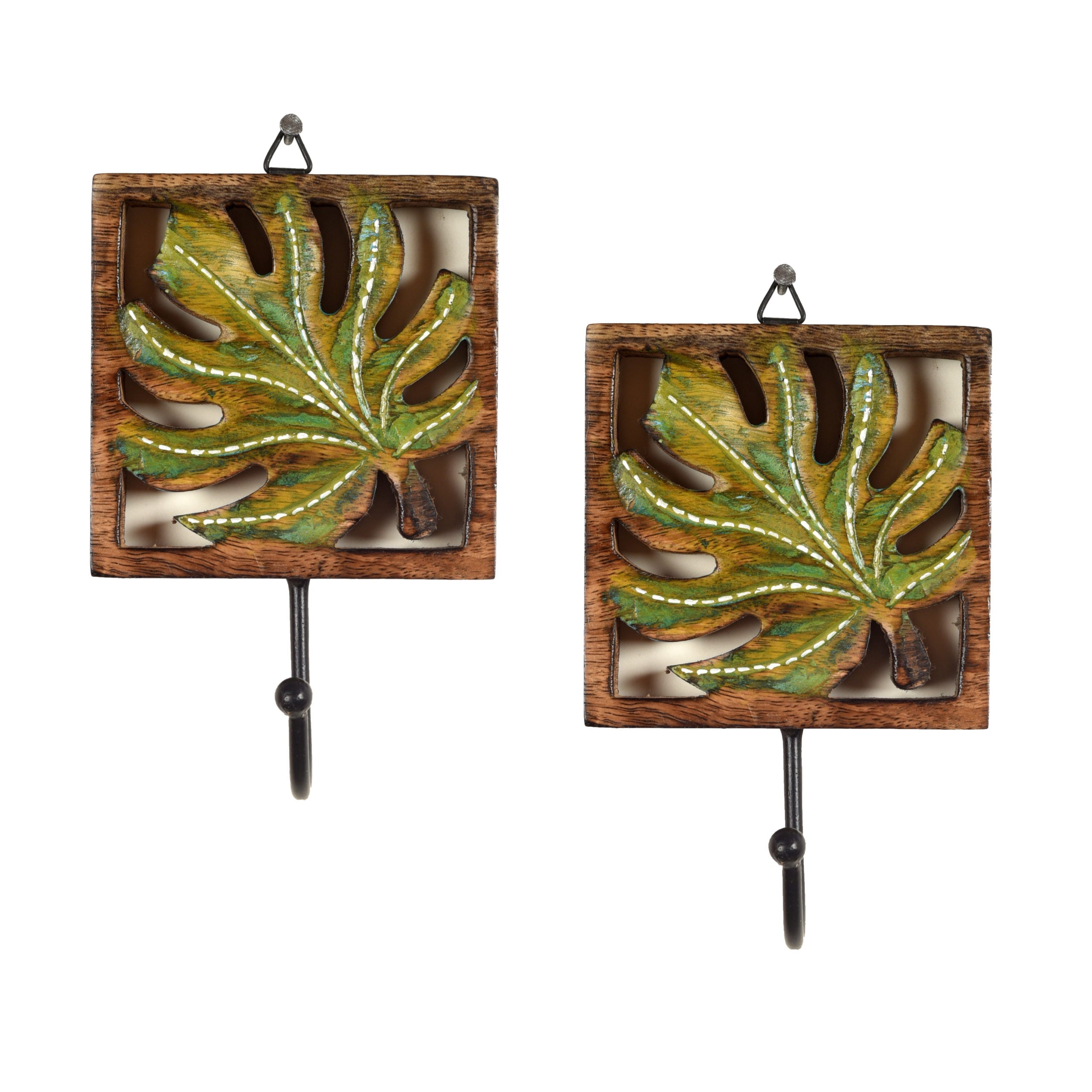 ART CREATIONS BY SUMAN SONTHALIA Autumn Leaf Towel Hanger with Single Hook-SO2 (4x2x6) - view 3