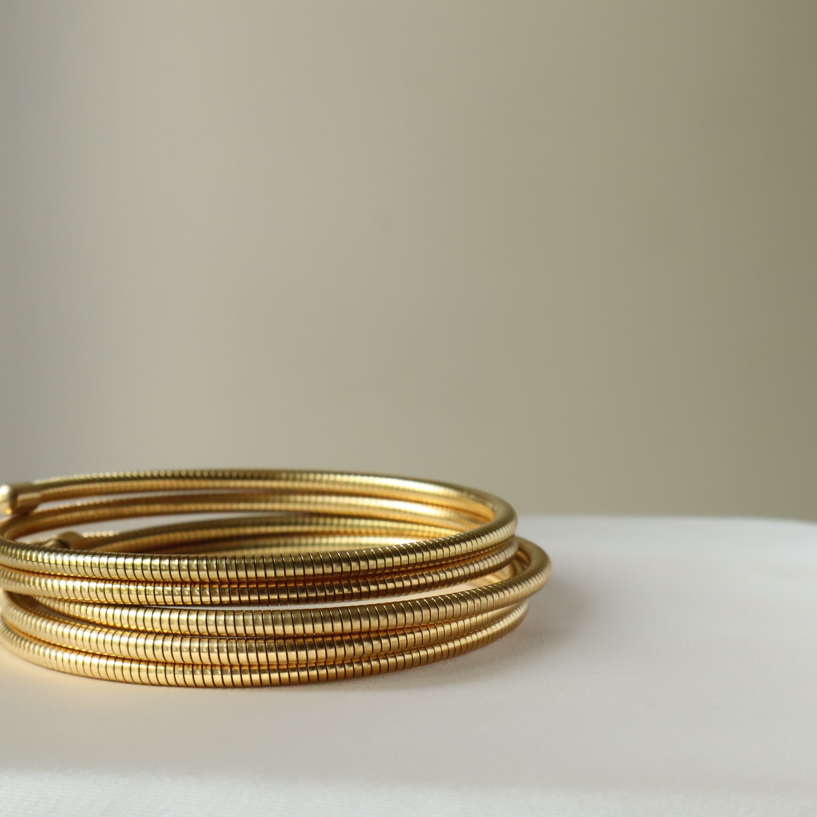 Ash Designs Sleek Spiral 18K Gold Plated Bangle - view 2