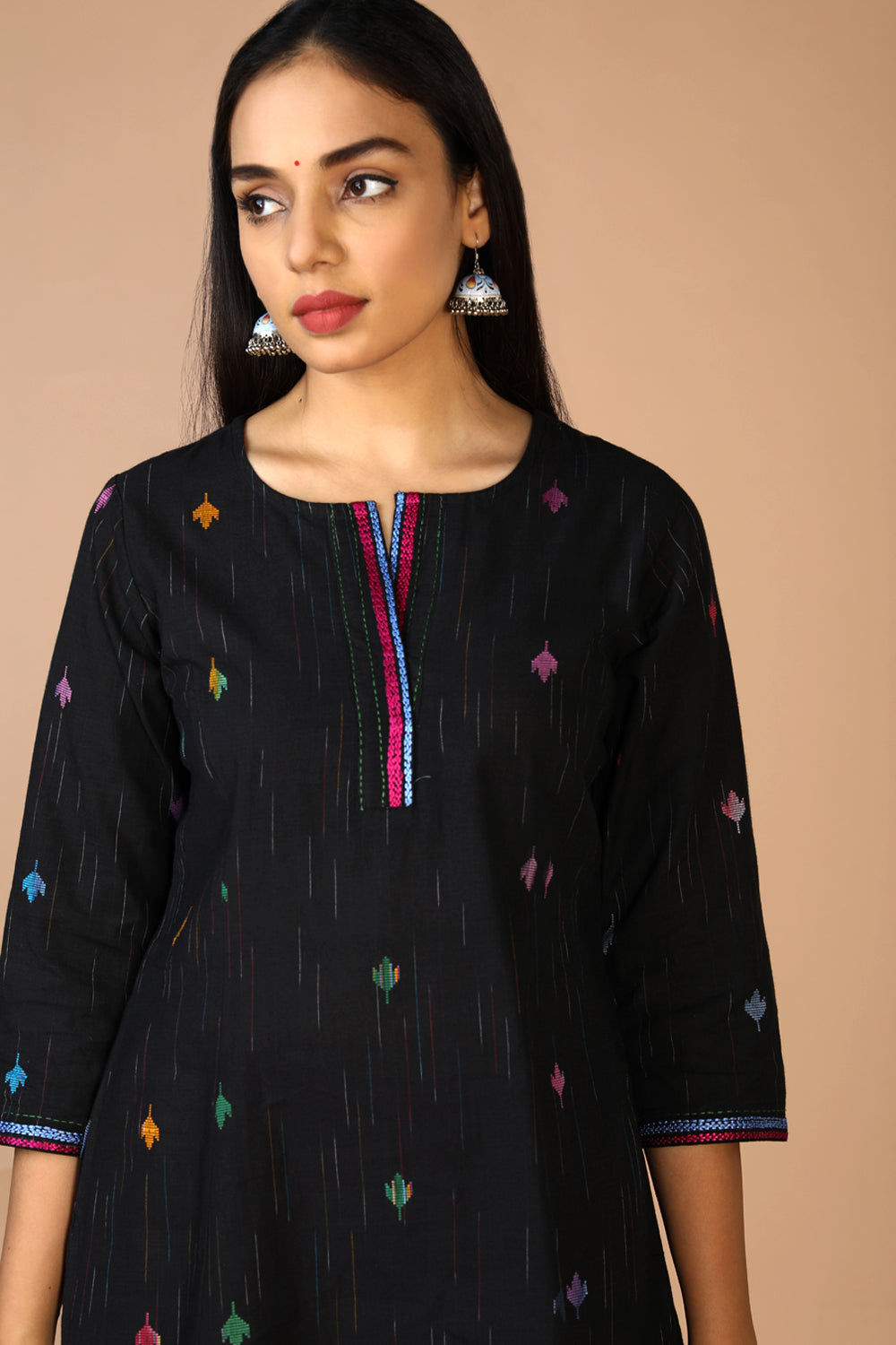 Kalanjali Ethnics Embroidered princess line kurti - view 2