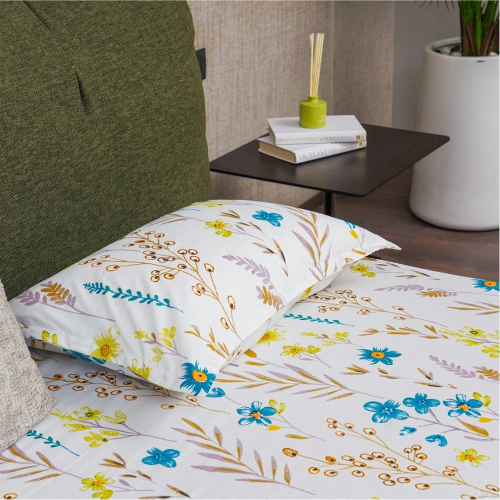 Urban Space -Home Furnishing Store Fitted King Size Cotton Bedsheet - France - Blue