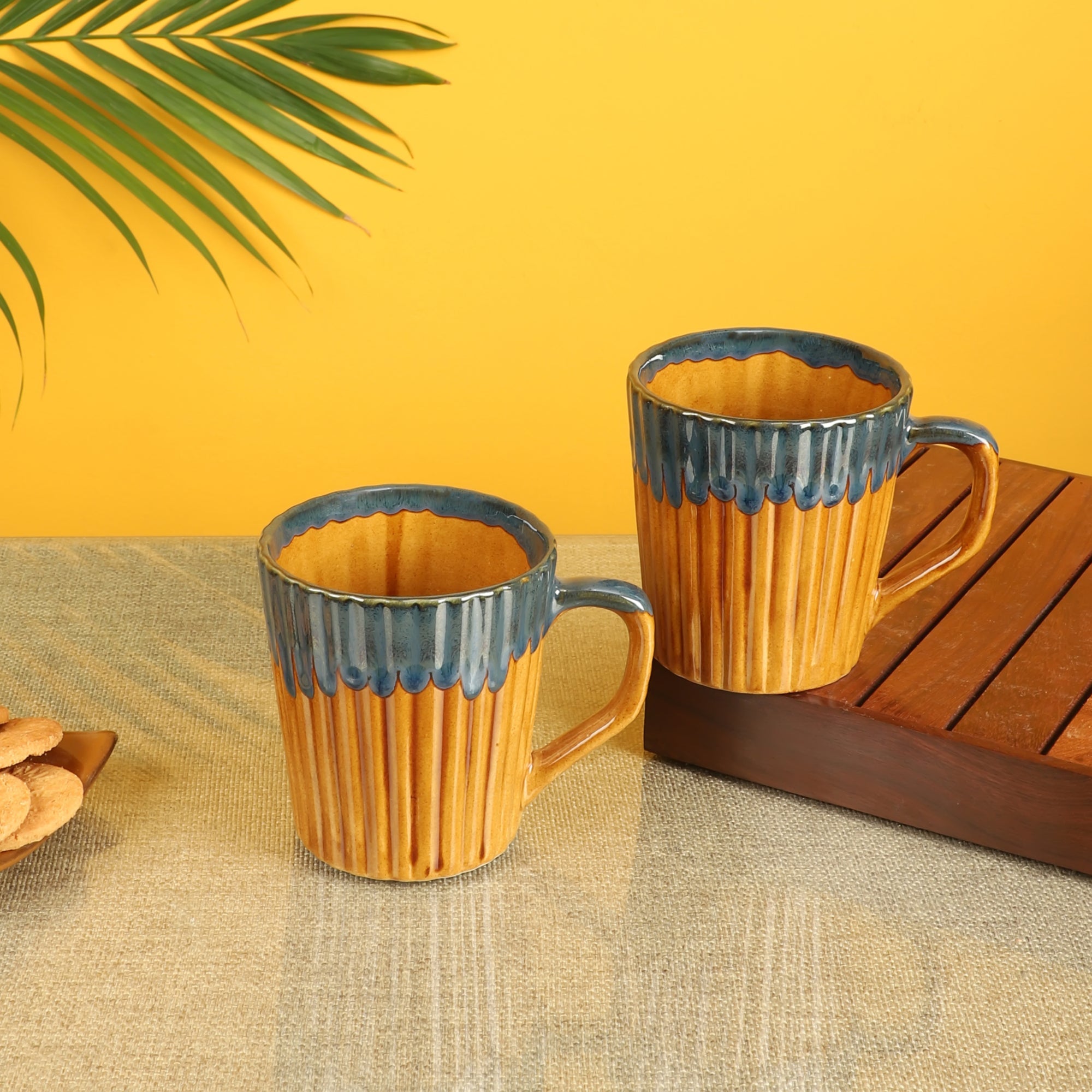 ART CREATIONS BY SUMAN SONTHALIA Brown - Rustic Mugs Set of 2