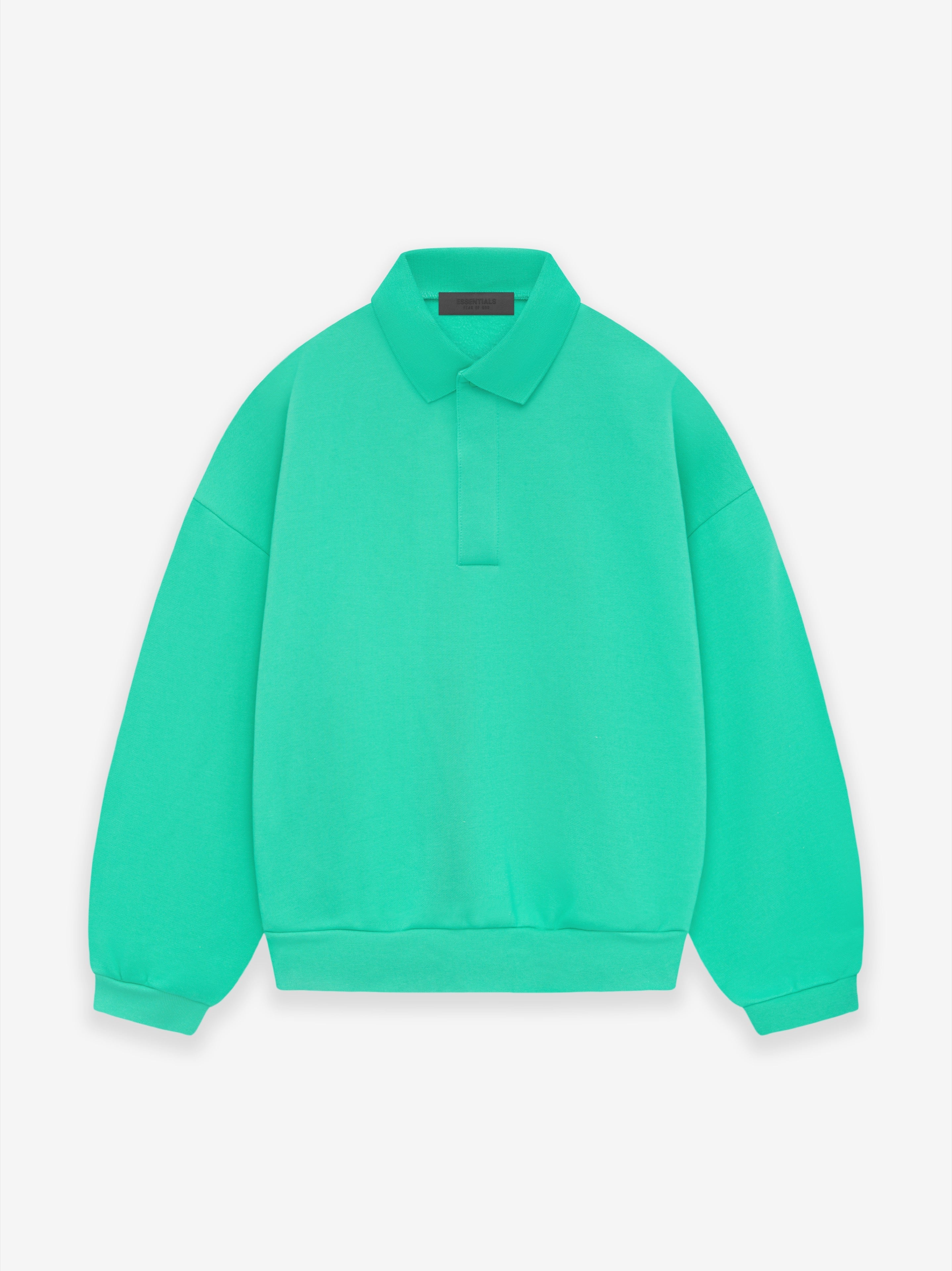 ESSENTIALS Longsleeve Polo – Mint Leaf