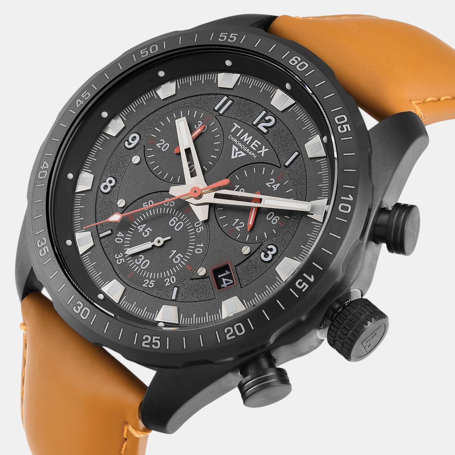Timex Fashion Men Quartz Grey Dial Chronograph Leather Watch TWEG26002 - view 2