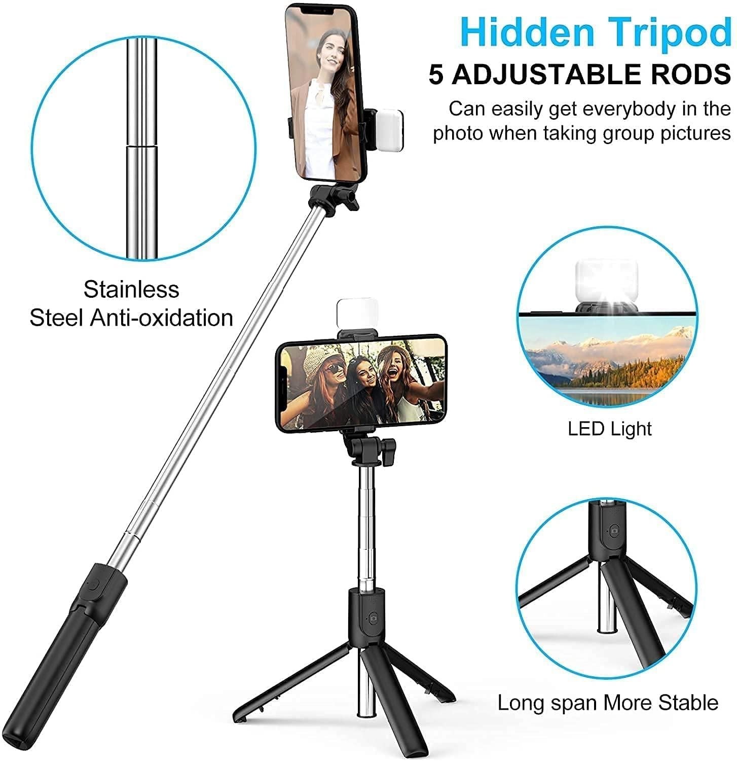 Fab Alchemy All-in-One Wireless Bluetooth Selfie Stick Tripod - view 3