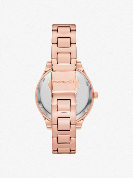 Michael Kors Liliane Pink Dial & Rose Gold Chain Watch for Women - view 2