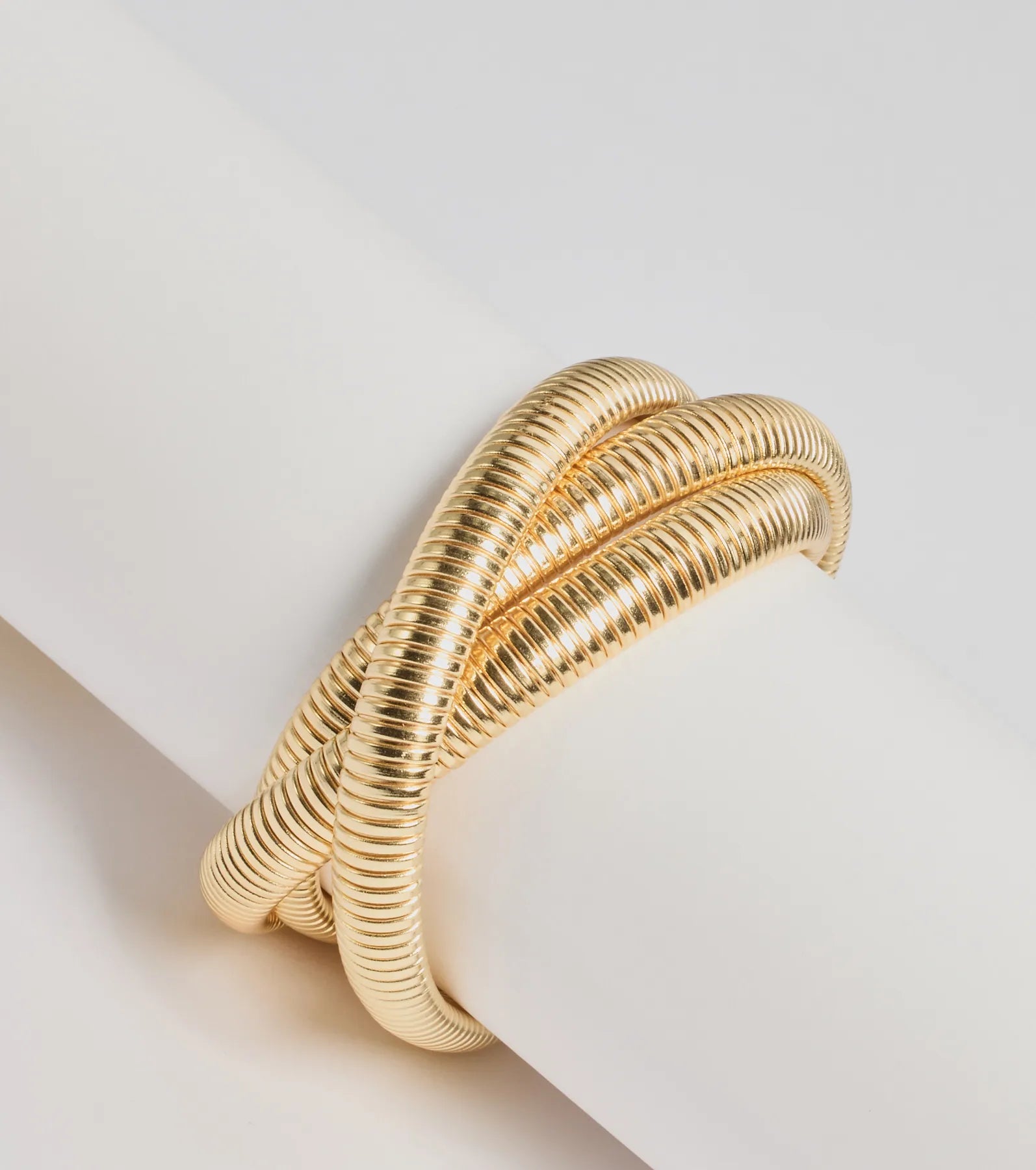 Windsor Twisted Snake Chain Metal Bracelet – GOLD
