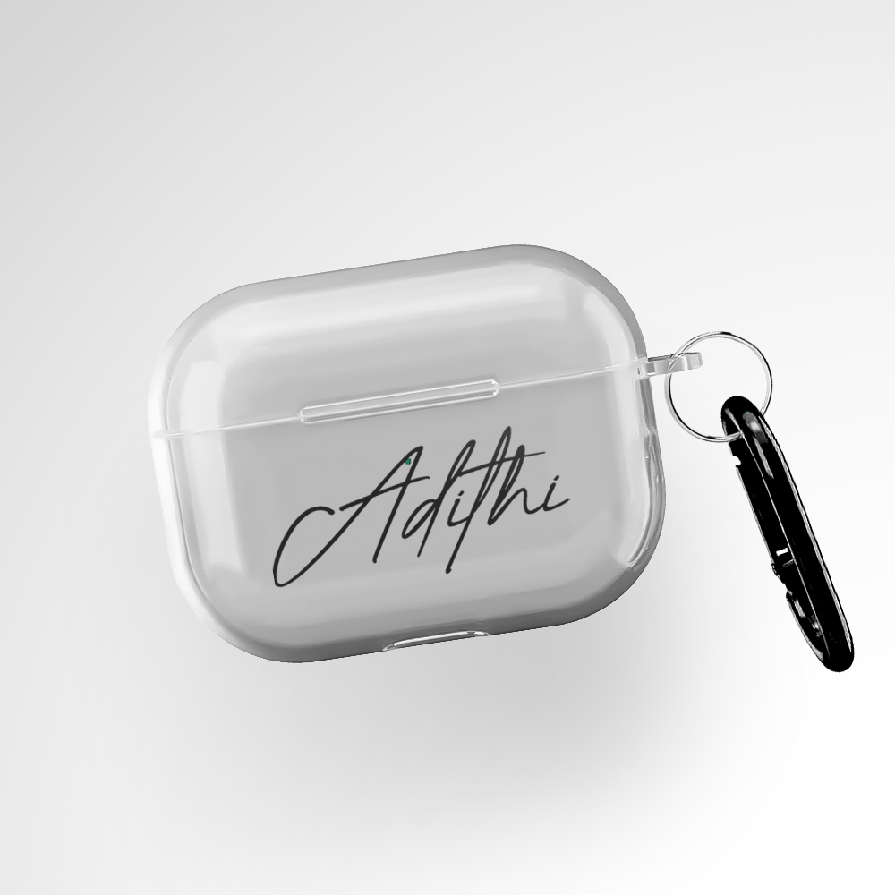 Cover It Up Custom Cursive Name Clear Airpods Pro Case Covers