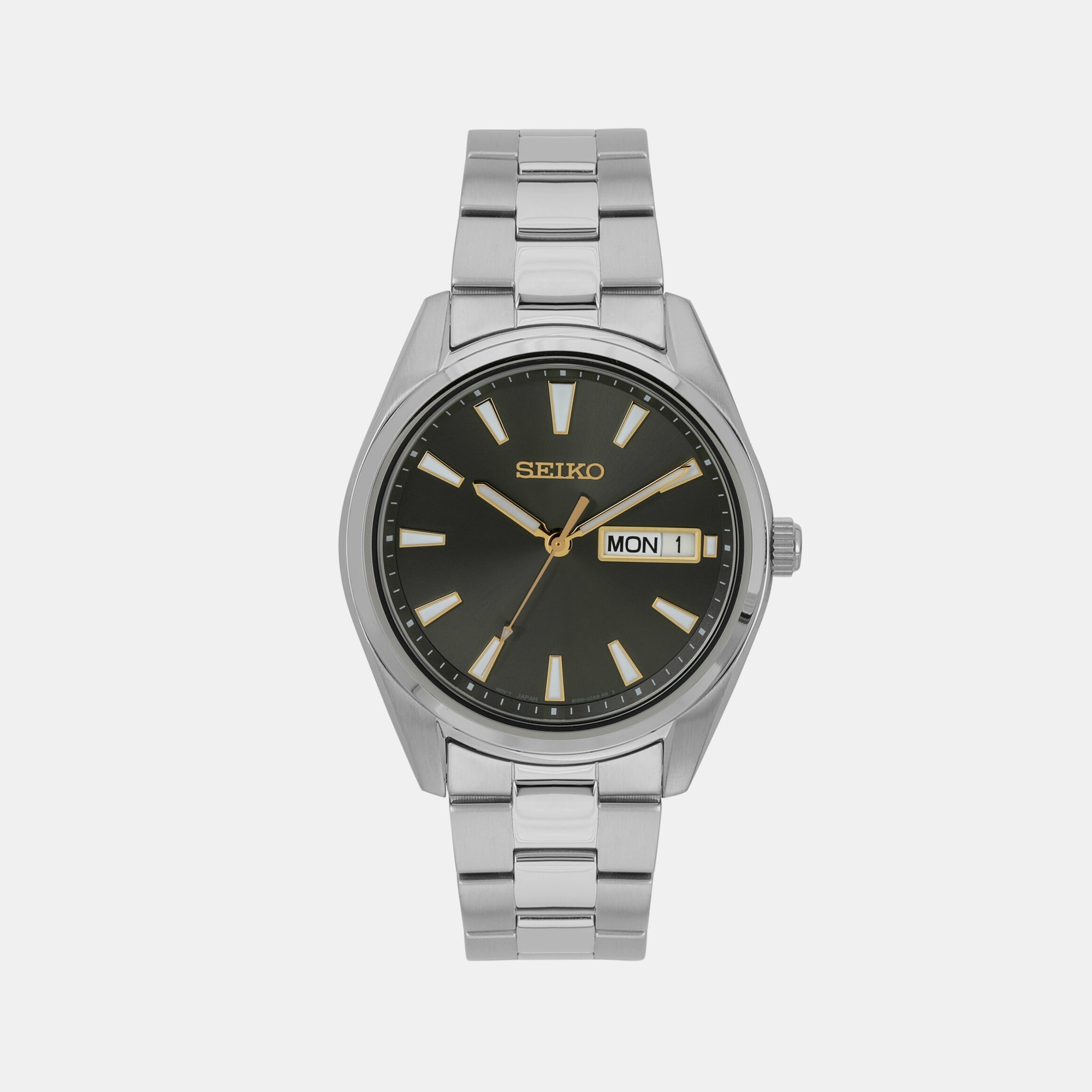 Seiko Dress Men Quartz Black Dial Analog Stainless Steel Watch SUR307P1
