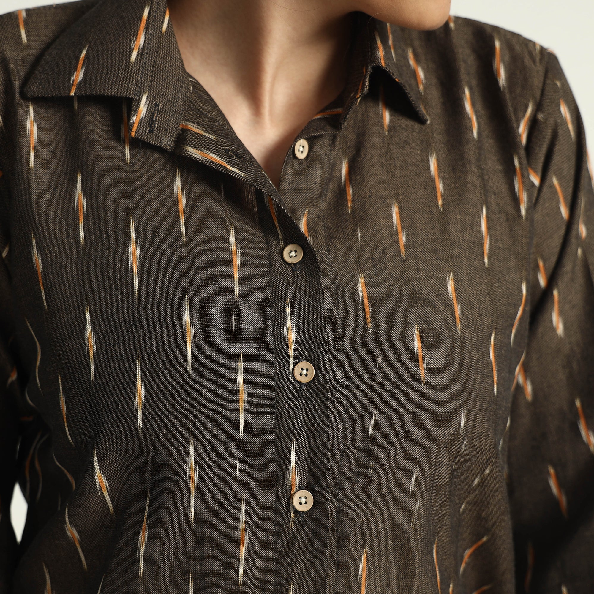 ITOKRI CASUALS Brown - Pochampally Ikat Cotton Co-Ord Set - view 4
