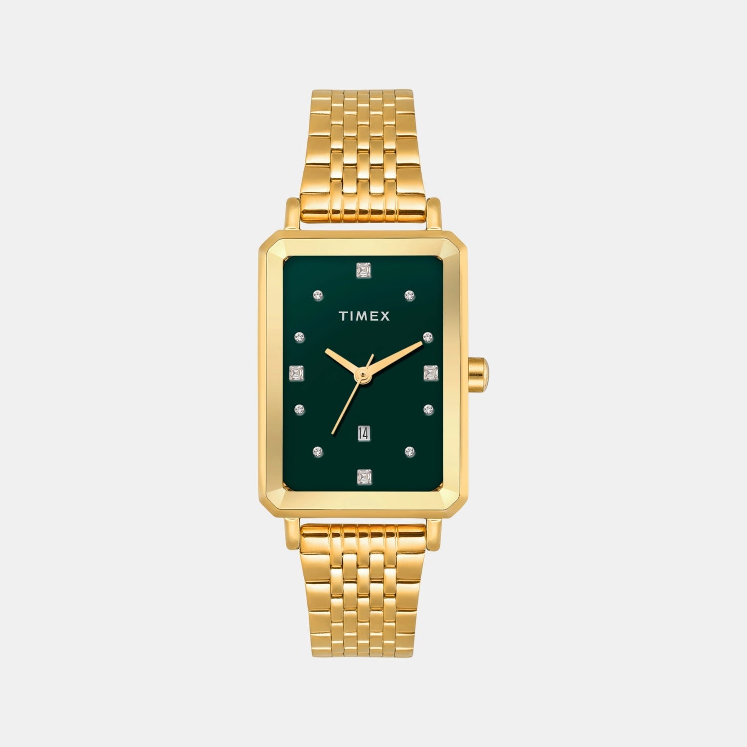 Timex Fashion Women Quartz Green Dial Analog Stainless Steel Watch TWEL20802