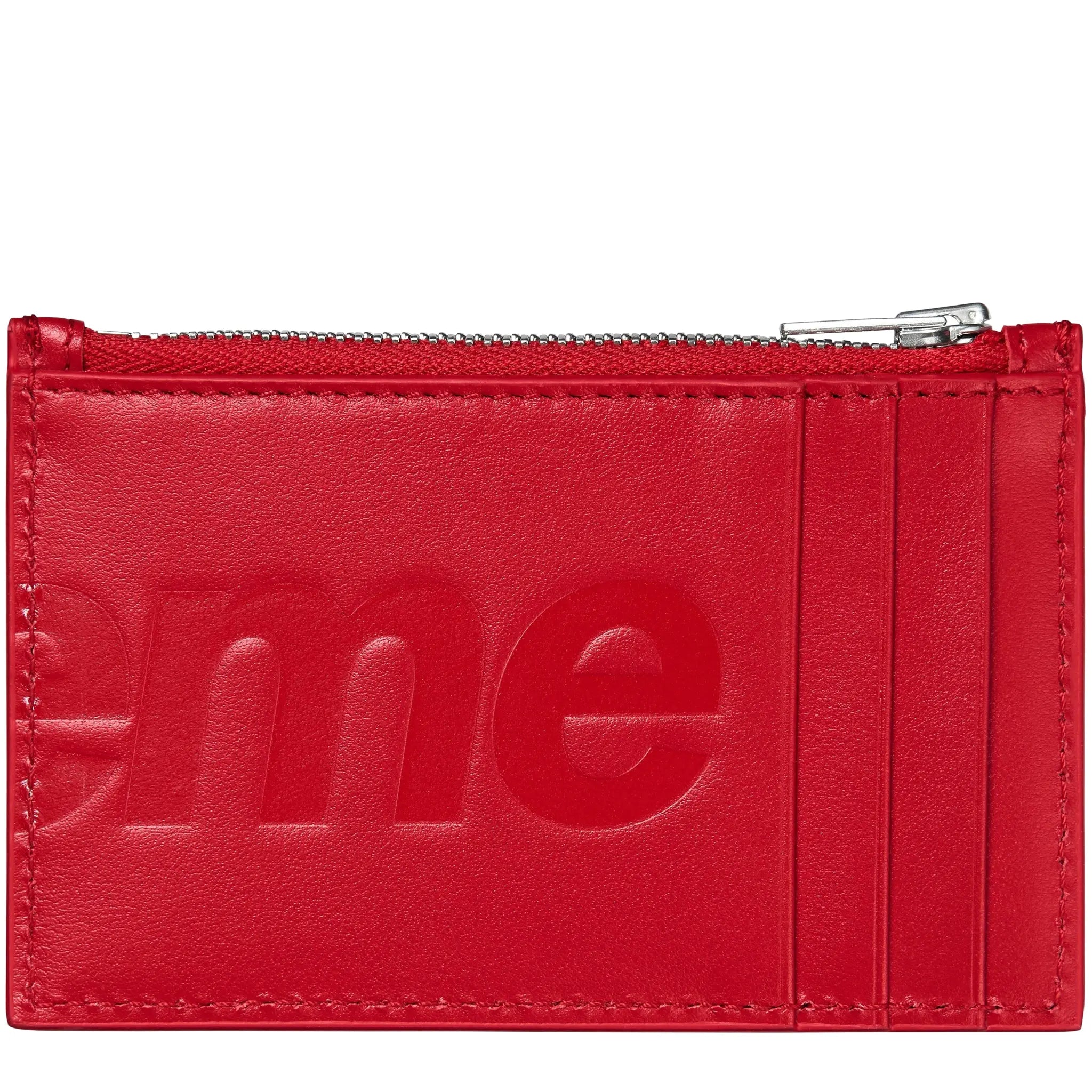 Supreme Leather Red Zipped Card Holder (FW25) - view 2