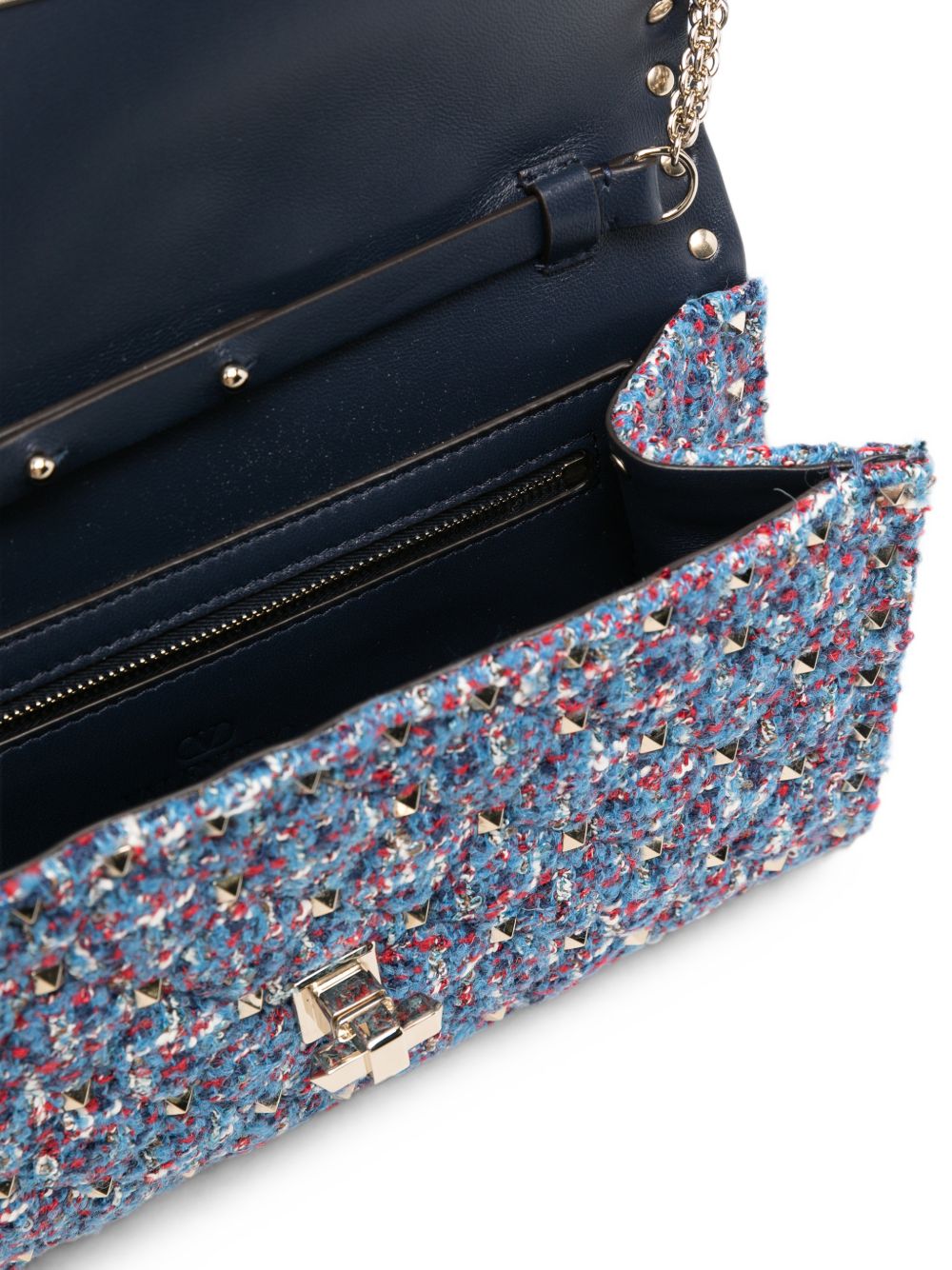 Valentino Garavani Rockstud Spike Tweed Shoulder Bag - view 2