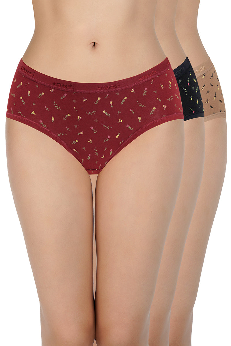 Amante Print Low Rise Hipster Panties (Pack of 3)