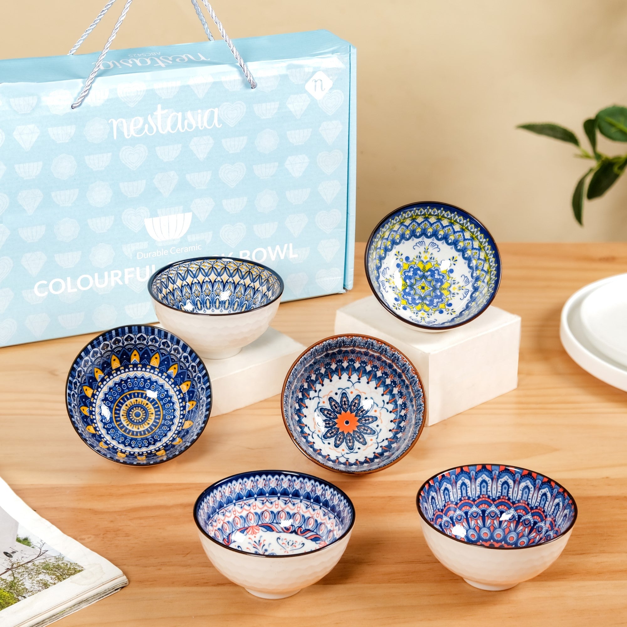 Nestasia Aoki Ceramic Soup Bowl Set Of 6 350ml